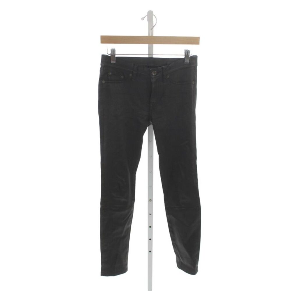 Rag & Bone Women Black Lamb Leather Biker Ankle Pants Size 27